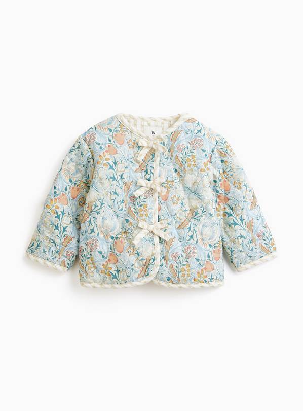 Tu x Morris & Co. Floral Print Cross Hatch Jacket  9-12 months